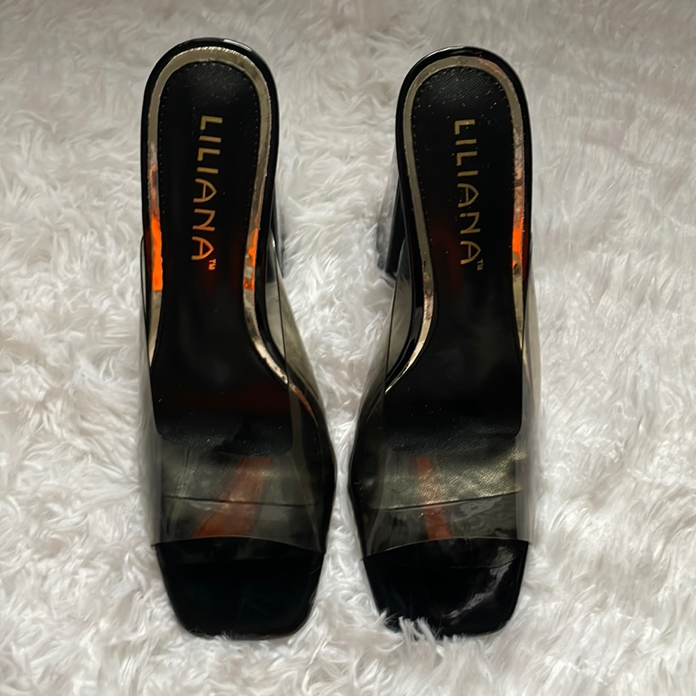 Black Chunky heels. Women size 6 1/2. Ego Official, UK brand.